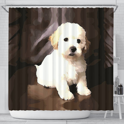 Shih-poo Dog Print Shower Curtain-Free Shipping