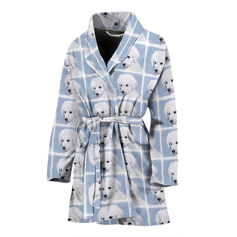 Kuvasz Dog Pattern Print Women's Bath Robe-Free Shipping