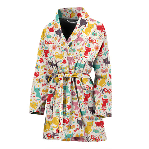 Butterfly Cat Women's Bath Robe