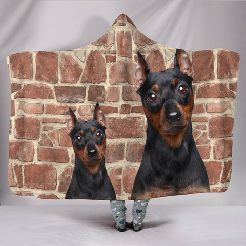 Miniature Pinscher Print Hooded Blanket-Free Shipping