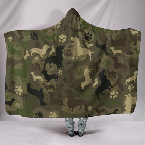 Dachshund Camo Hooded Blanket for Lovers of Dachshunds