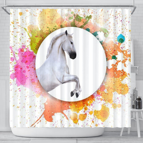 Lipizzan Horse Print Shower Curtain-Free Shipping