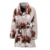 Brittany Dog Print Women's Bath Robe-Free Shipping