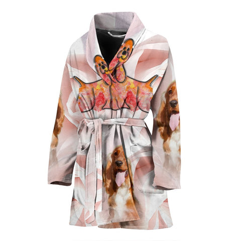 English Cocker Spaniel Print Women's Bath Robe-Free Shipping