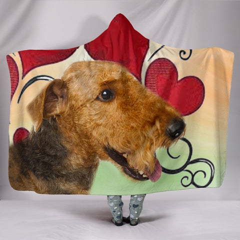 Airedale Terrier Print Hooded Blanket-Free Shipping