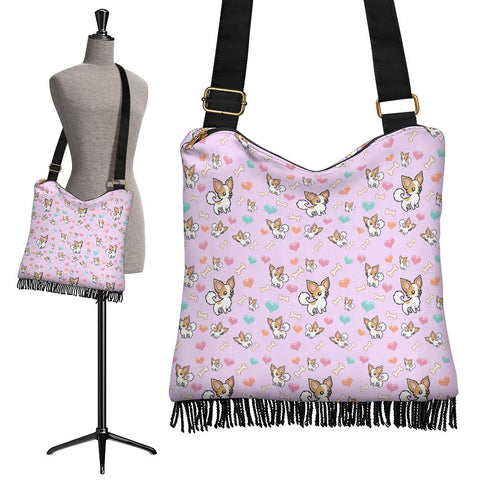 Cute Chihuahua Dog Crossbody Boho Handbag