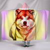 Colorful Akita Dog Print Hooded Blanket-Free Shipping