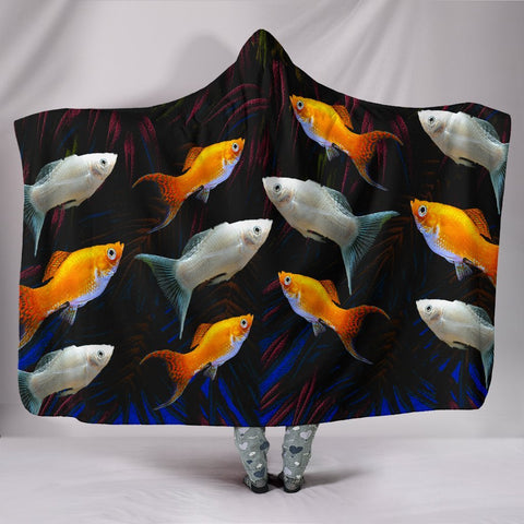 Molly Fish Print Hooded Blanket-Free Shipping