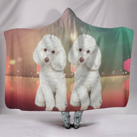 Cute Poodle Dog Print Hooded Blanket-Free Shipping