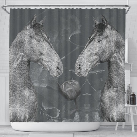 Thoroughbred Horse Print Shower Curtain-Free Shipping