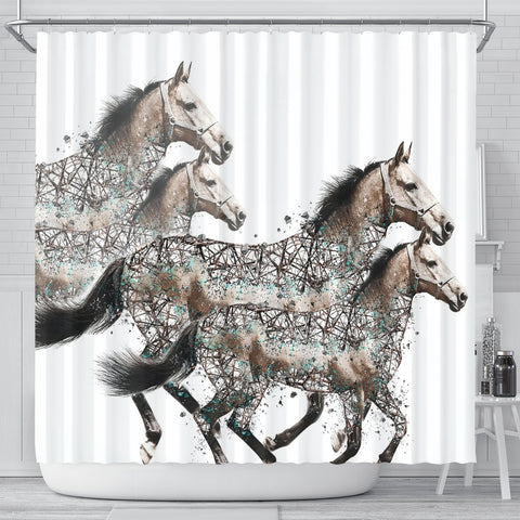 American Quarter Horse Art Print Shower Curtains-Free Shipping