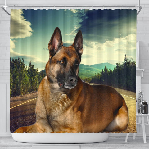 Malinois Dog Print Shower Curtains-Free Shipping