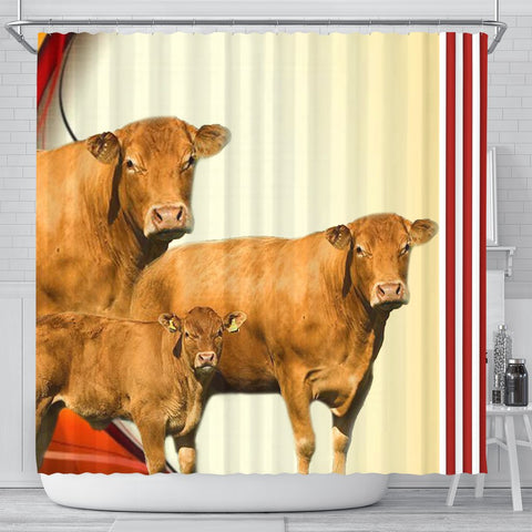 Limousin Cattle (Cow) Print Shower Curtain-Free Shipping