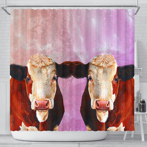 Simmental Cattle (Cow) Print Shower Curtains-Free Shipping