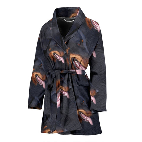 Amazing Beauceron Dog Patterns Print Women's Bath Robe-Free Shipping