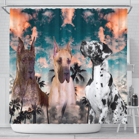 Great Dane Print Shower Curtains-Free Shipping