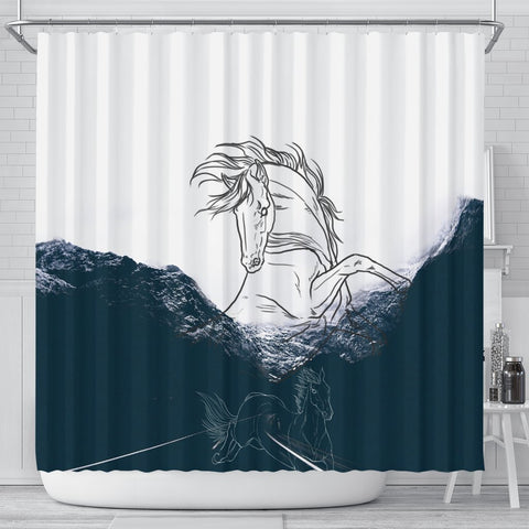 Dutch Warmblood Horse Print Shower Curtain-Free Shipping