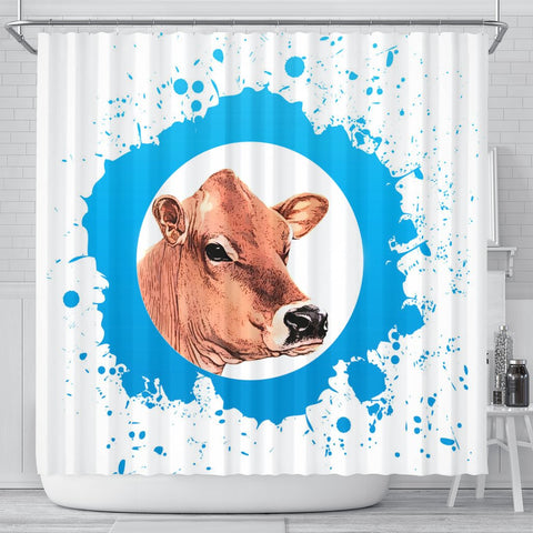 Jersey Cow Print Shower Curtain-Free Shipping