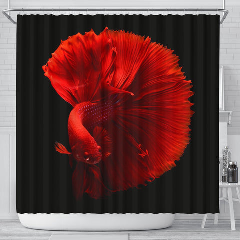 Red Siamese Fighting Fish (Betta Fish) Print Shower Curtains-Free Shipping