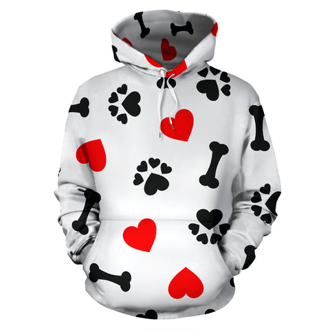 Dog Love All Over Hoodie - White