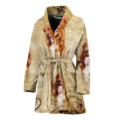 Cute Cocker Spaniel Print Women's Bath Robe-Free Shipping