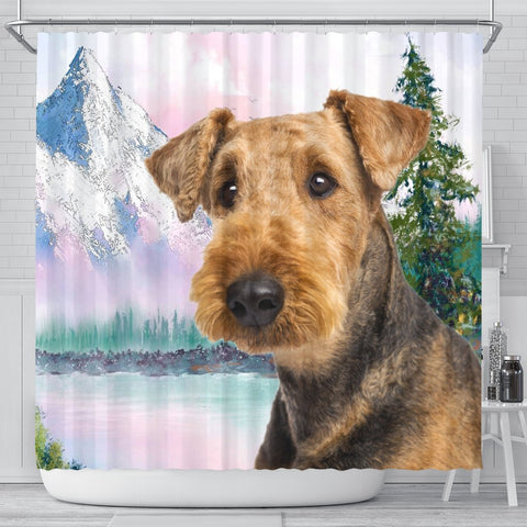 Cute Airedale Terrier Print Shower Curtains-Free Shipping