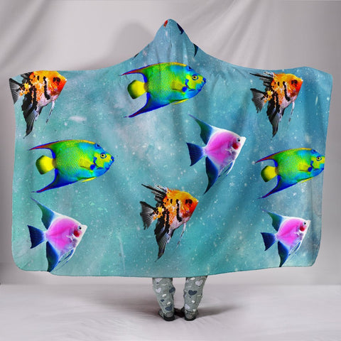 Angel Fish Print Hooded Blanket-Free Shipping