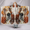 Basset Hound Dog Art Print Hooded Blanket-Free Shipping