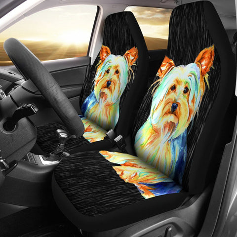 Cute Yorkshire Terrier (Yorkie) Art Print Car Seat Covers- Free Shipping