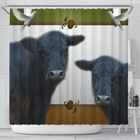 Galloway Cattle (Cow) Print Shower Curtain-Free Shipping