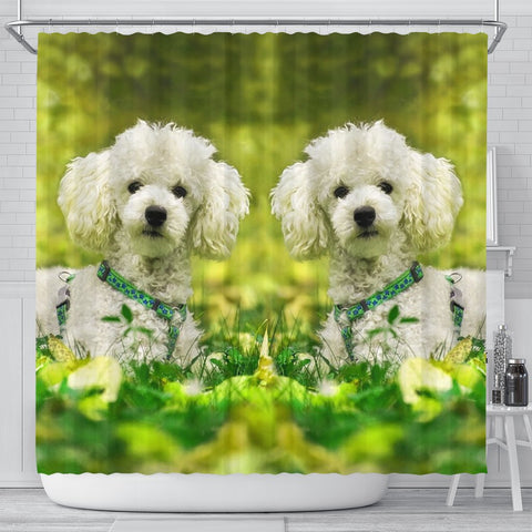 Cute Poodle Dog Print Shower Curtains-Free Shipping