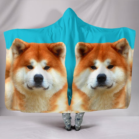 Cute Akita Dog Print Hooded Blanket-Free Shipping