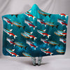 Neon Tetra Fish Print Hooded Blanket-Free Shipping