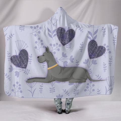 I Love Great Danes Hooded Blanket for Lovers of Great Dane Dogs
