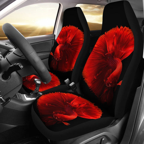 Red Betta Fish Print Car Seat Covers-Free Shipping