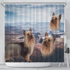 Cute Australian Silky Terrier Print Shower Curtains-Free Shipping