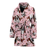 Basset Hound Dog In Lots Print Women's Bath Robe-Free Shipping