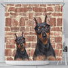 Miniature Pinscher Print Shower Curtains-Free Shipping