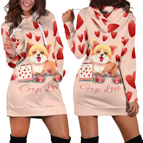 Corgi Love Hoodie Dress for Lovers of Corgis