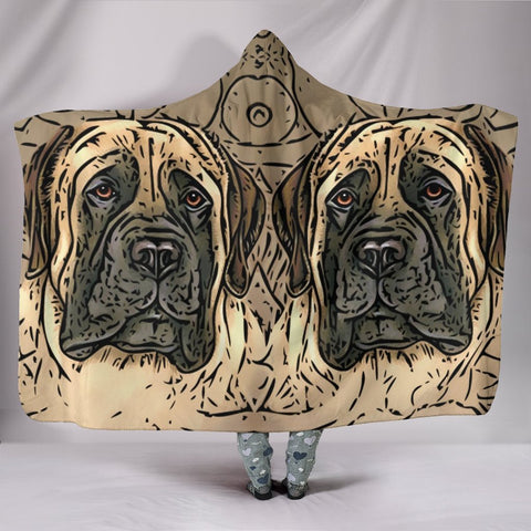 English Mastiff dog Print Hooded Blanket-Free Shipping