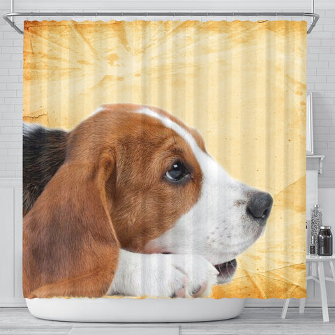 Cute Beagle Print Shower Curtains-Free Shipping