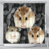 Roborovski Hamster On Black Print Shower Curtains-Free Shipping