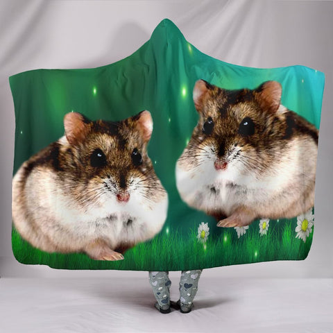 Campbell Dwarf Hamster Print Hooded Blanket-Free Shipping