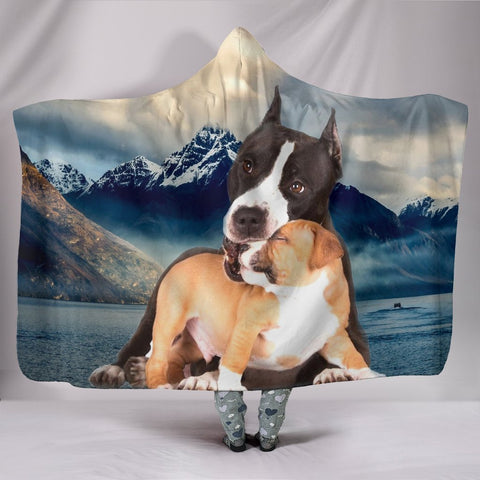 Pit Bull Terrier Print Hooded Blanket-Free Shipping