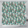 Old English Sheepdog Floral Print Shower Curtains-Free Shipping