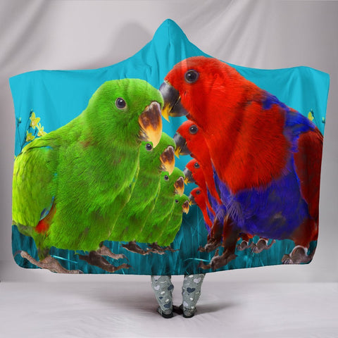 Eclectus Parrot Print Hooded Blanket-Free Shipping