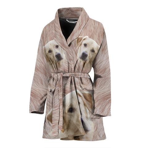 Labrador Retriever Print Women's Bath Robe-Free Shipping