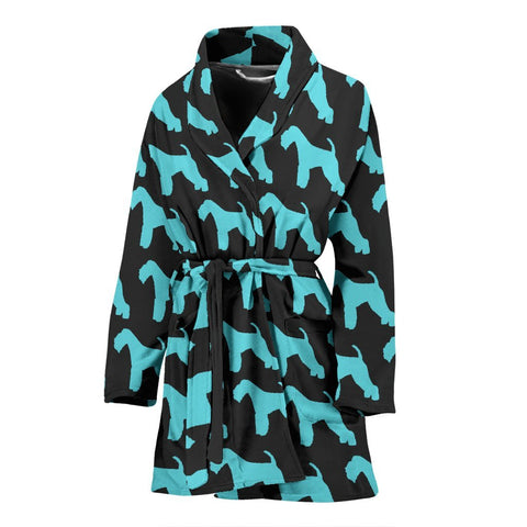 Lakeland Terrier Dog Pattern Print Women's Bath Robe-Free Shipping