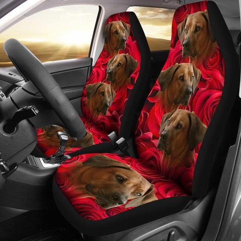 Rhodesian Ridgeback On Rose Print Car Seat Covers-Free Shipping