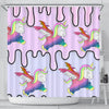 Happy Unicorn Print Shower Curtain-Free Shipping